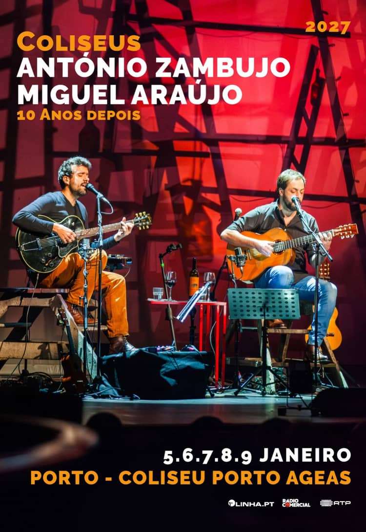 Cartaz de Miguel Araújo e António Zambujo em Coliseu Porto Ageas — Sala Principal