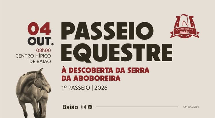 Cartaz de I Passeio Equestre “À Descoberta da Serra da Aboboreira” em Serra da Aboboreira
