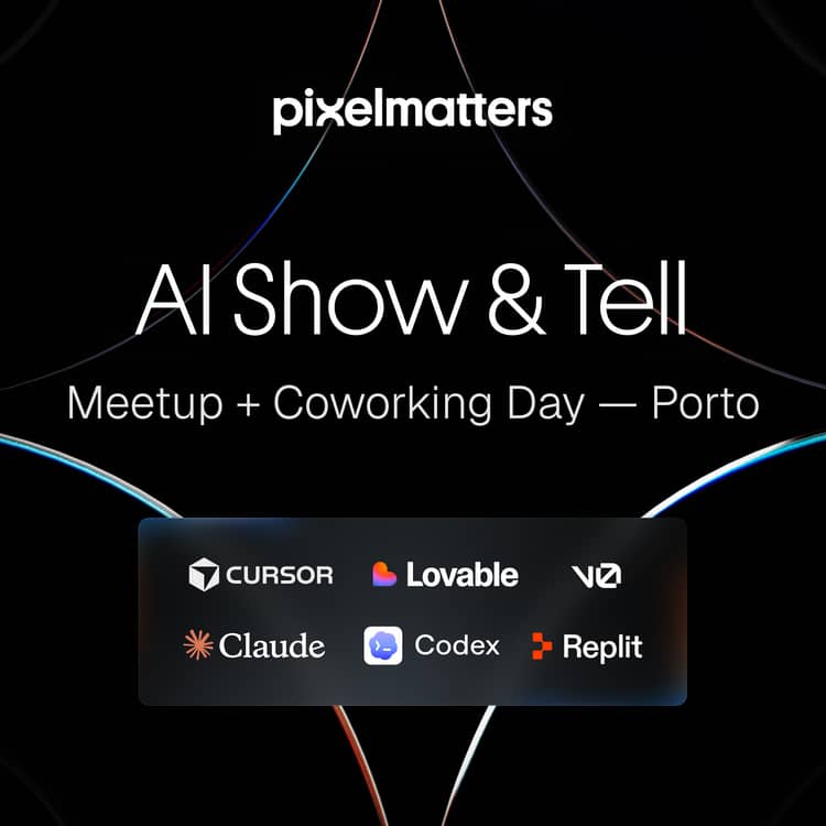 Cartaz de AI Show & Tell #3 + Coworking Day em Pixelmatters