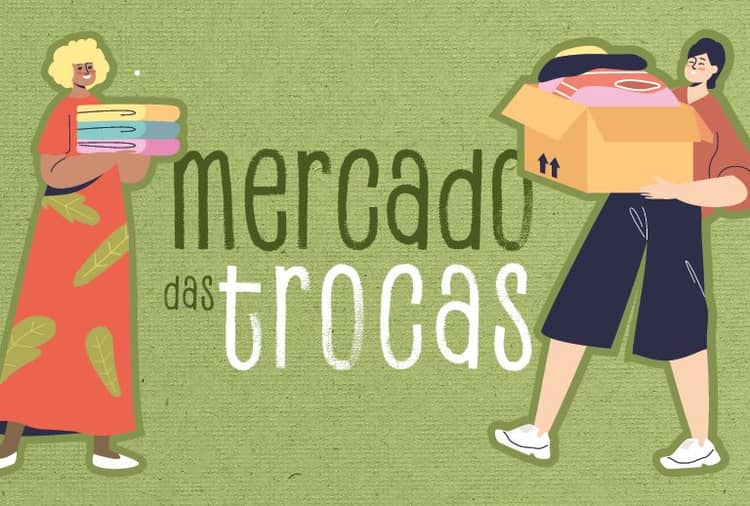 Cartaz de Mercado de Trocas em Biblioteca Camões