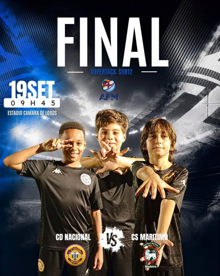 Cartaz de Supertaça Regional de Sub-13 em Estádio Municipal de Câmara de Lobos