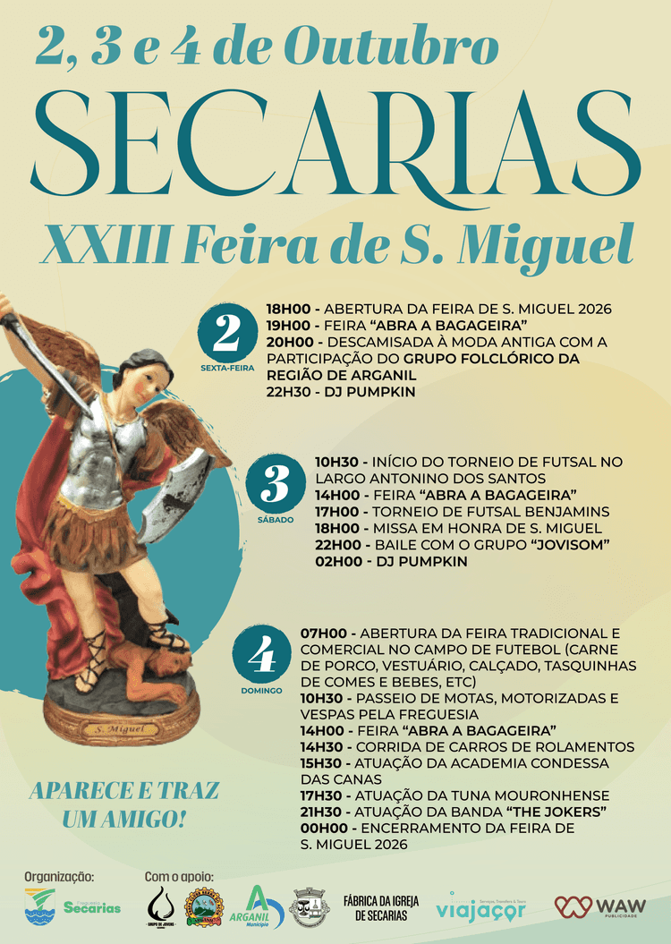 Cartaz de XXIII Feira de São Miguel – Secarias em Secarias