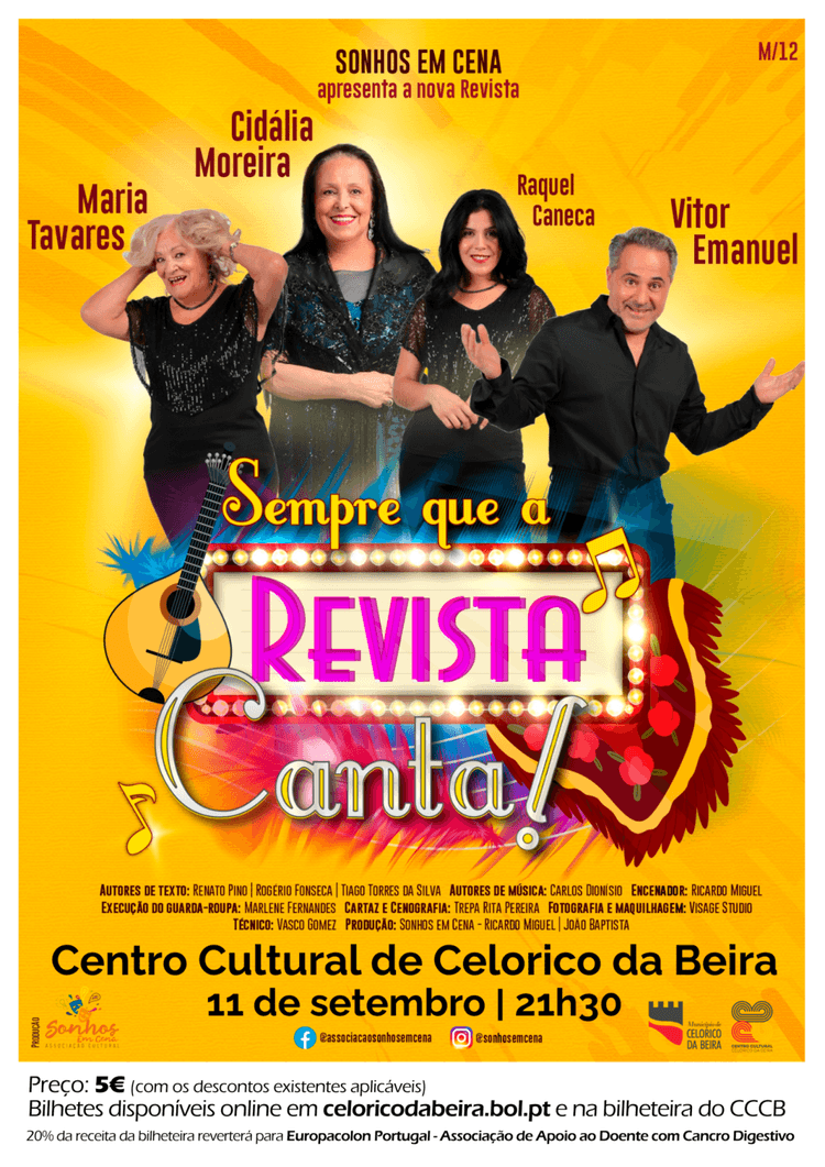 Cartaz de Sempre que a Revista Canta em Centro Cultural de Celorico da Beira
