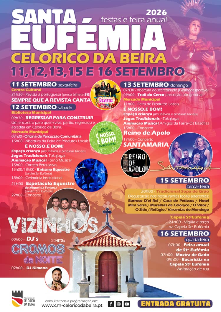 Cartaz de Festa Santa Eufémia em Câmara Municipal de Celorico d Beira