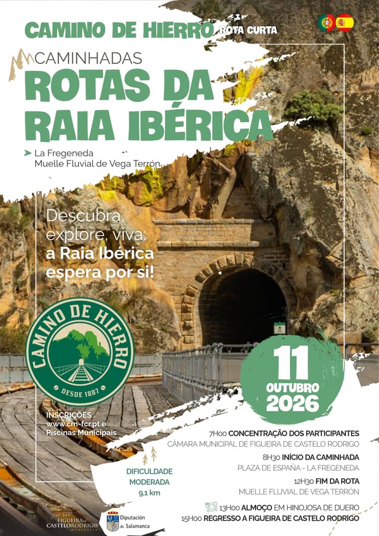 Cartaz de Última caminhada das “Rotas da Raia Ibérica”: Rota dos Túneis | Camino de Hierro em Vários locais