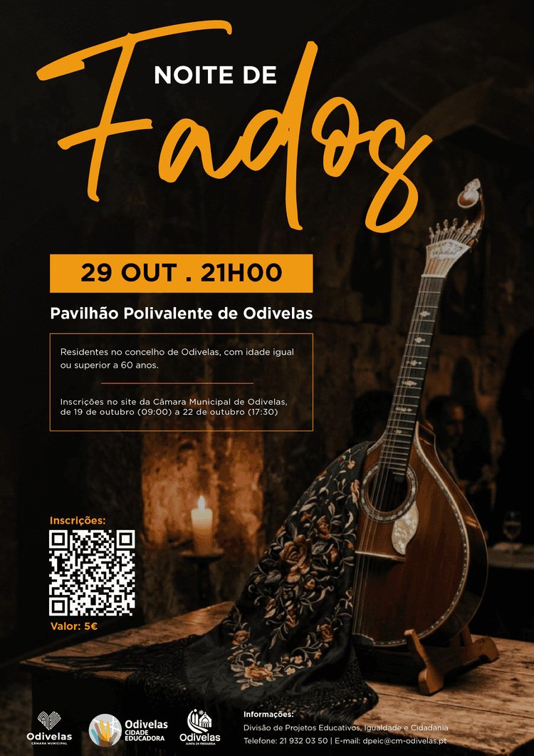 Cartaz de Noite de Fados em Pavilhão Polivalente de Odivelas