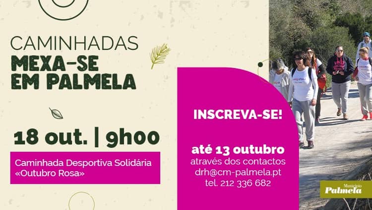 Cartaz de Caminhada solidária Outubro Rosa