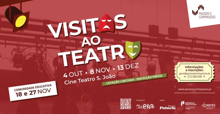 Cartaz de Visitas ao Teatro — Comunidade Educativa em Cine-Teatro S. João
