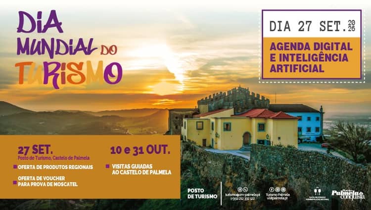 Cartaz de Dia Mundial do Turismo - Visitas Guiadas ao Castelo de Palmela em Castelo de Palmela