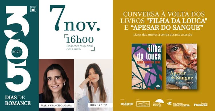 Cartaz de 365 Dias de Romance com Maria Francisca Gama e Rita da Nova em Biblioteca Municipal de Palmela