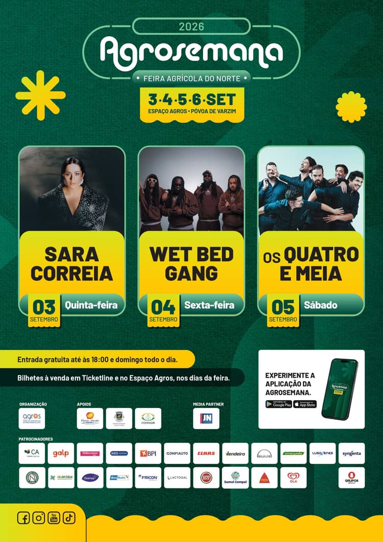 Cartaz de Concerto de Os Quatro e Meia na Agrosemana em Espaço Agros