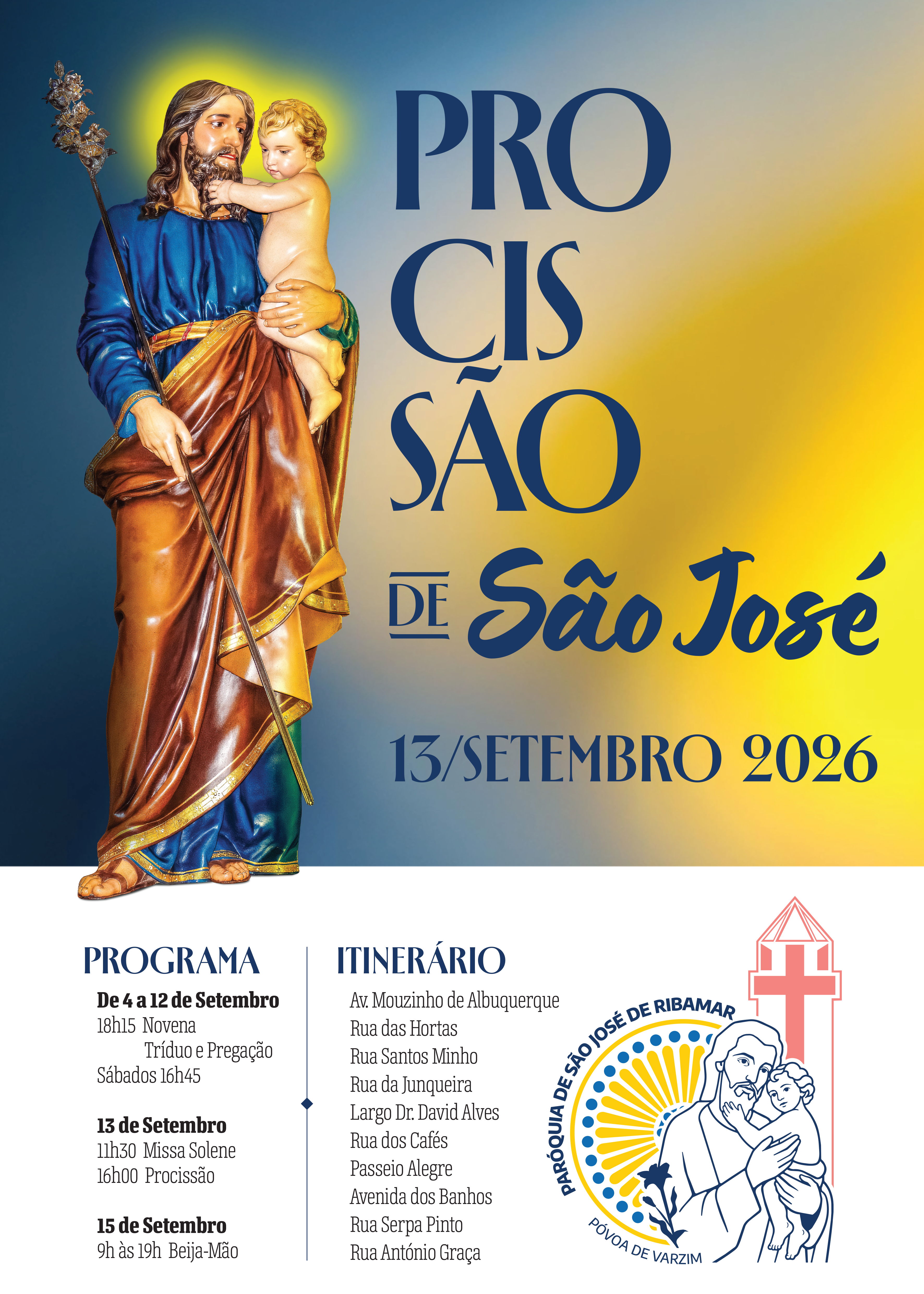 Cartaz de Procissão de São José em Igreja de São José de Ribamar