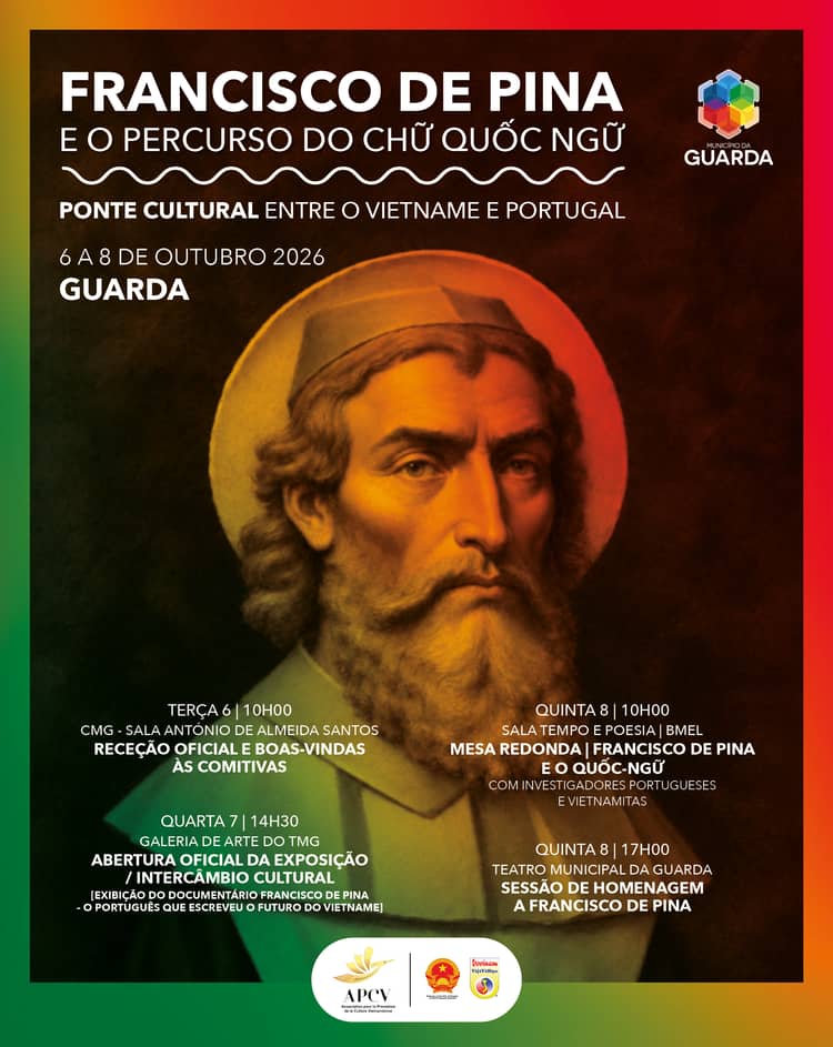 Cartaz de Receção oficial e boas-vindas em Sala António de Almeida Santos