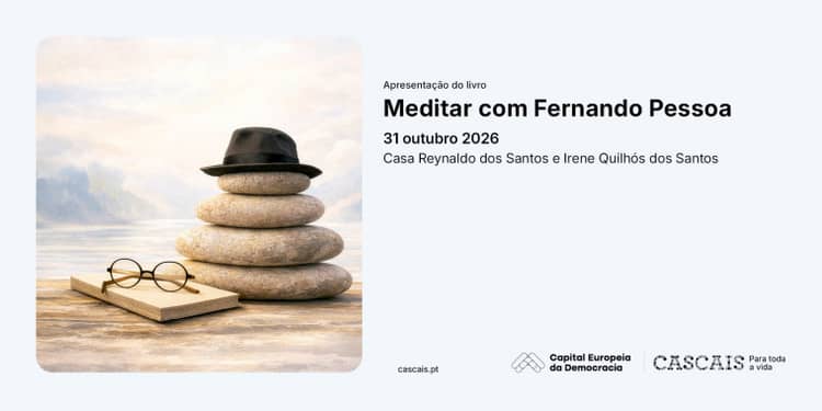 Cartaz de Apresentação do livro "Meditar com Fernando Pessoa" em Casa Reynaldo dos Santos e Irene Quilhó dos Santos