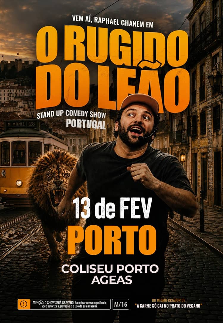 Cartaz de Raphael Ghanem - O Rugido do Leão em Coliseu Porto Ageas — Sala Principal