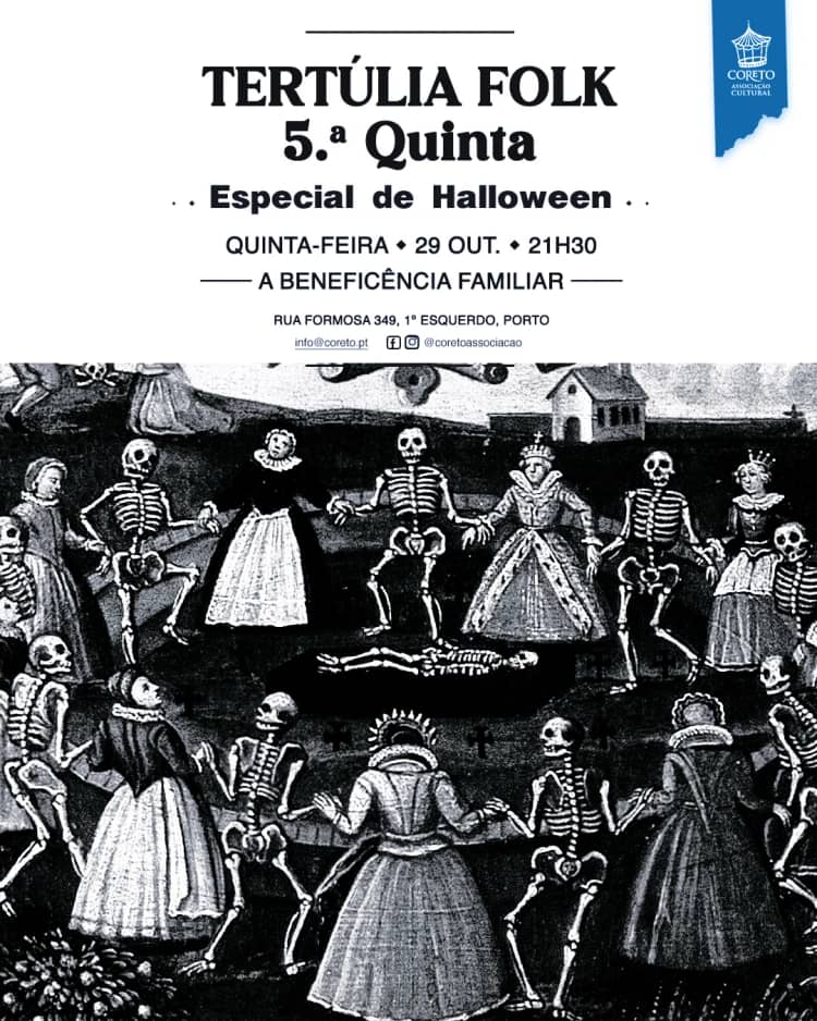 Cartaz de Tertúlia Folk 5.ª Quinta – Especial de Halloween em A Beneficência Familiar