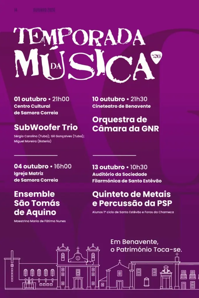 Cartaz de Concertos para crianças com músicos da PSP em Auditório da Sociedade Filarmónica de Santo Estêvão